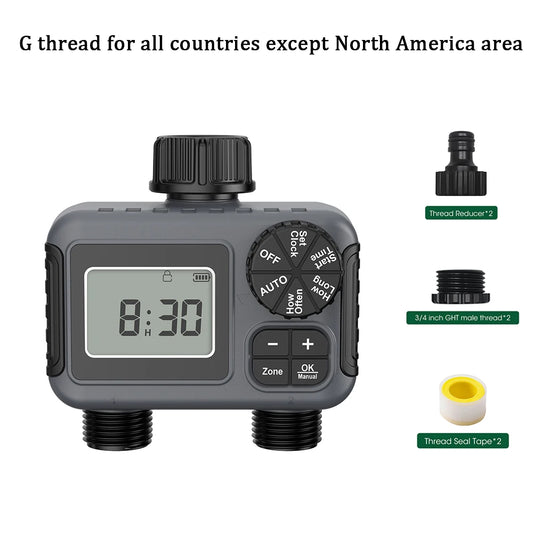 Insoma 2-Zone Sprinkler Timer Programmable Garden Hose Timer Water-Saving Irrigation Controller for Lawn Yard  Drip Systems IPX5