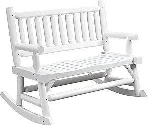 2-Person Wood Rocking Chair with Log Design for Patio - Jimmys Supplies