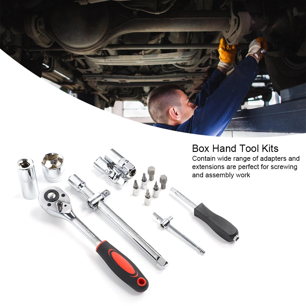 108Pcs Ratchet Wrench Set 1/4in 1/2in CR40 Steel Socket Kit - Jimmys Supplies