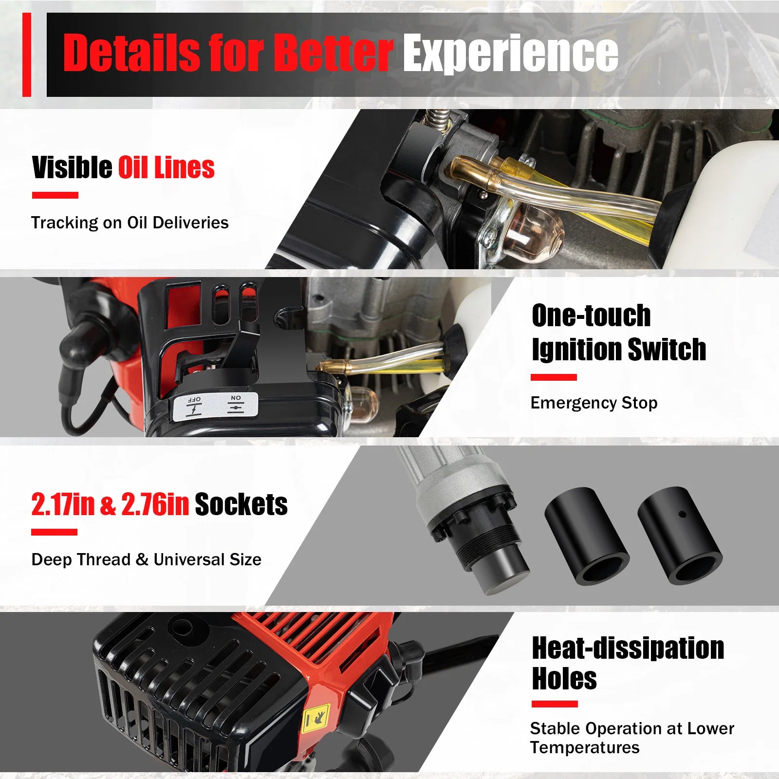 2-Stroke 32.6cc Heavy Duty Fence Hammer T Post Driver Gasoline Petrol Powered Pile Driver 900W For Garden Farm - Jimmys Supplies