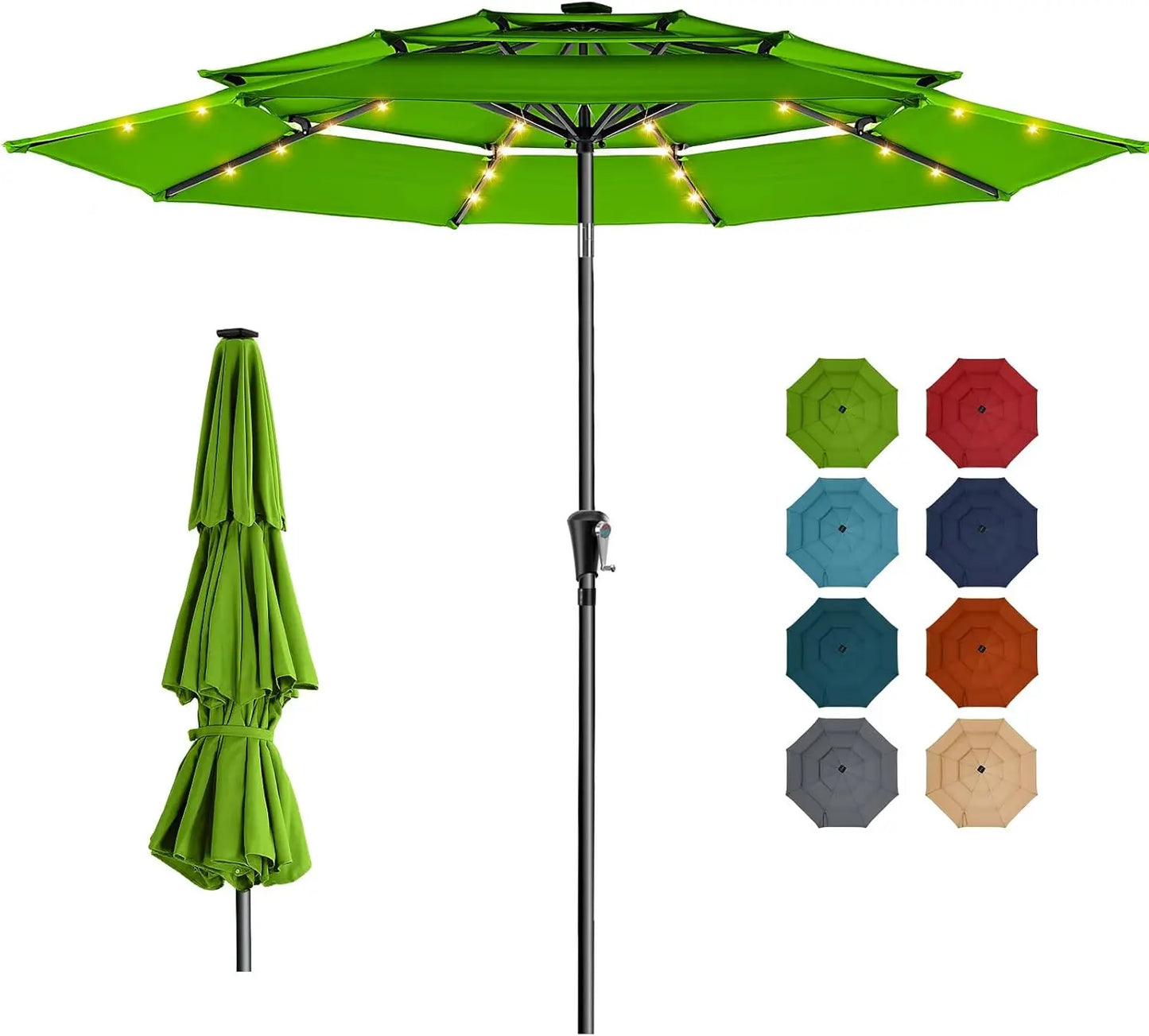Outdoor Patio Umbrella with 5-Year Fade Resistant,Vented Outdoor Commercial Market Umbrella with UPF50+ UV