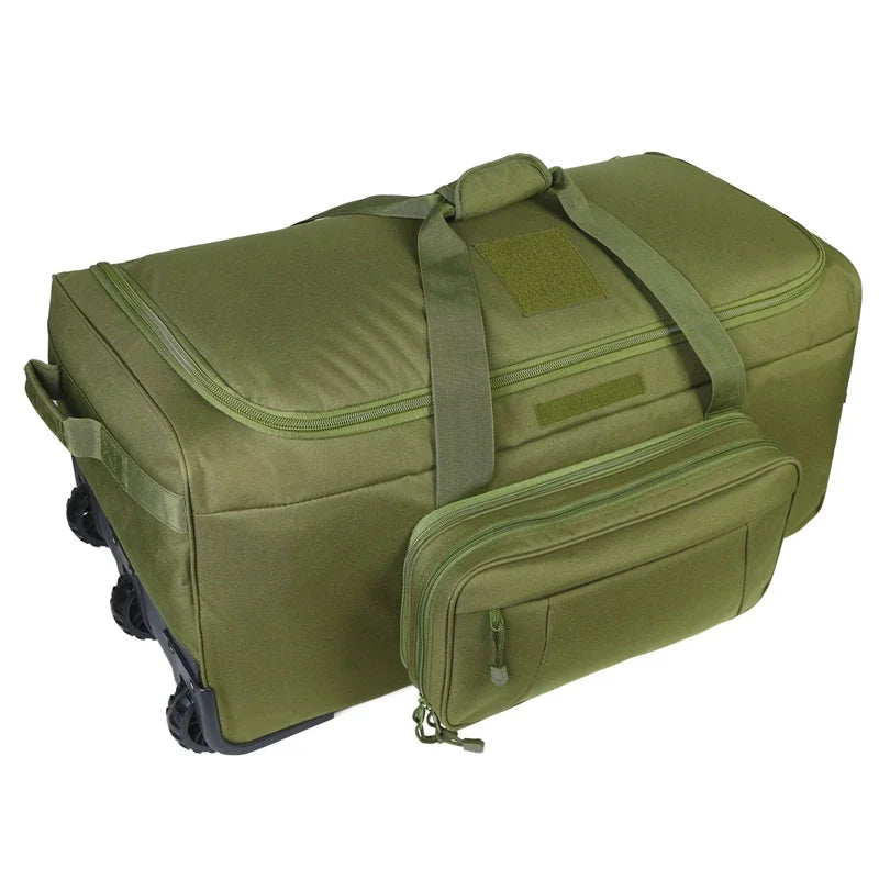LQARMY 124L Outdoor Camping Travel Bag Large Trolley Case Waterproof Nylon Practical Travel Handbag Storage Luggage Bag