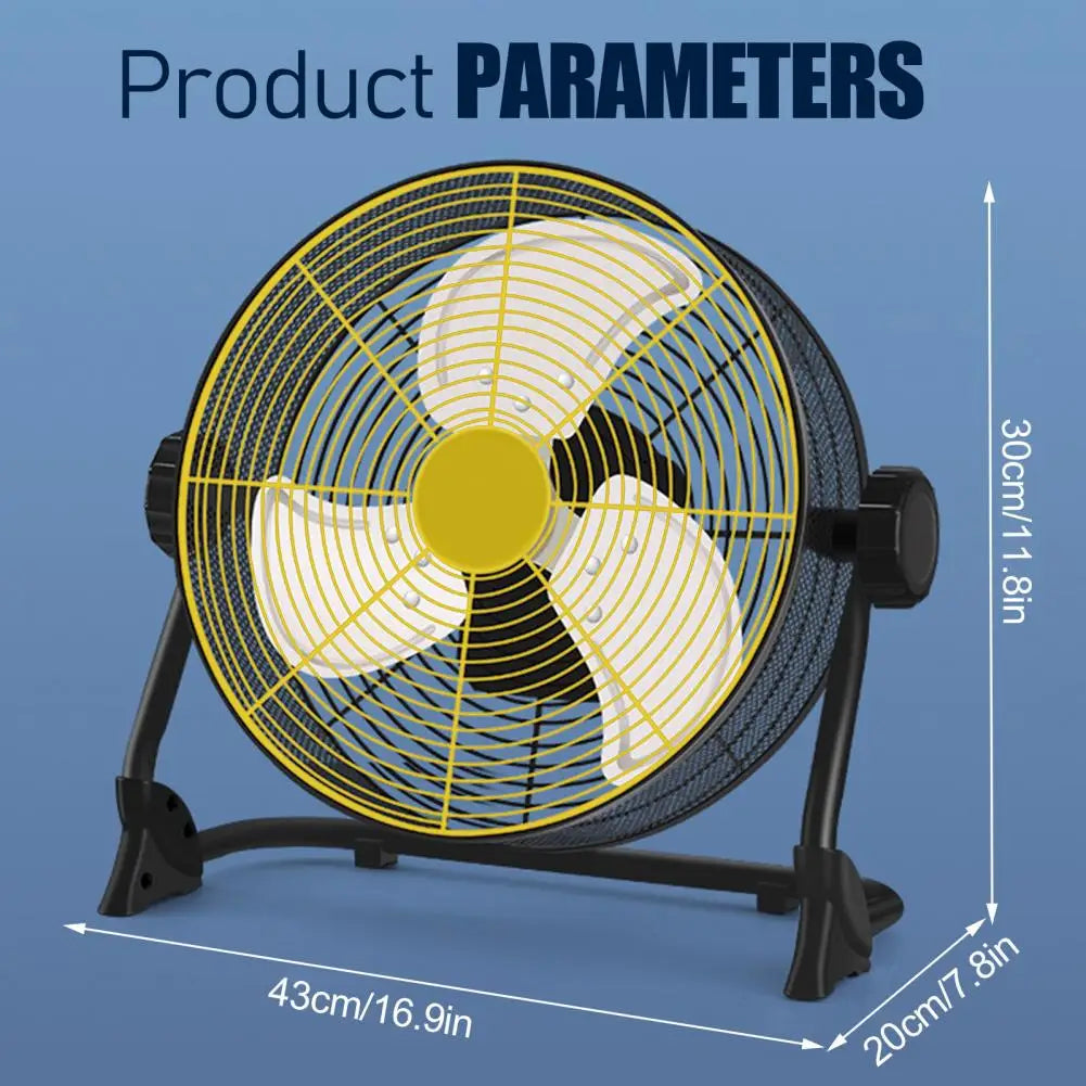 12 Inch Rechargeable Battery Camping Floor Fan High Velocity Portable Outdoor Fan with Metal Blade - Jimmys Supplies