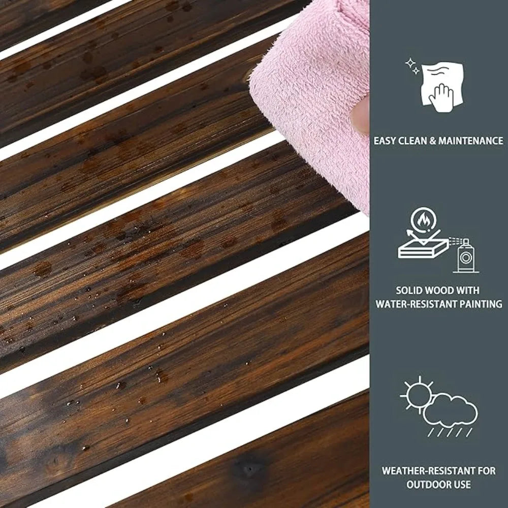 Outdoor Patio Hanging Wooden Porch Swing 5FT Rustic - Jimmys Supplies