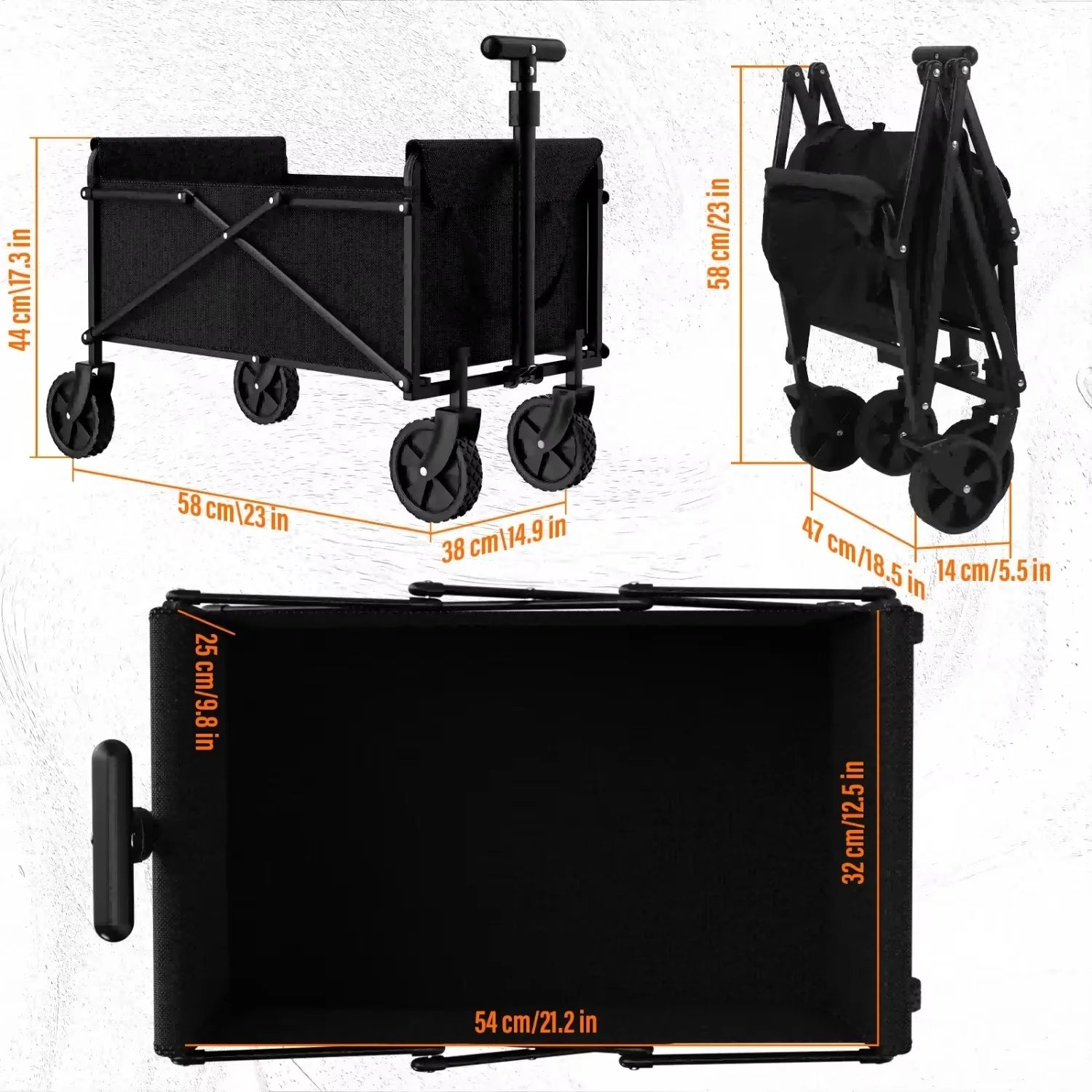 Foldable Garden Wagon Cart Portable Camping Trolley ,Outdoor Multi-function Foldable Carts Wagon for Beach or Shopping Utility - Jimmys Supplies