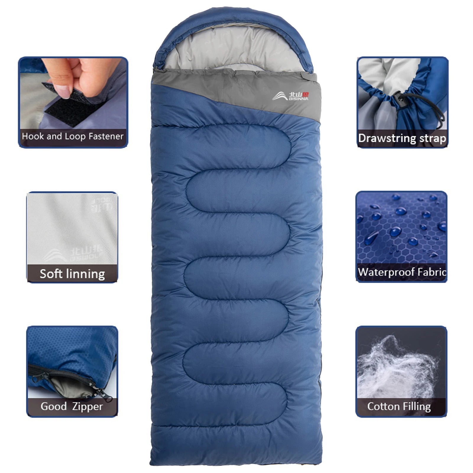 BISINNA Camping Sleeping Bag Ultralight Waterproof Warm - Jimmys Supplies