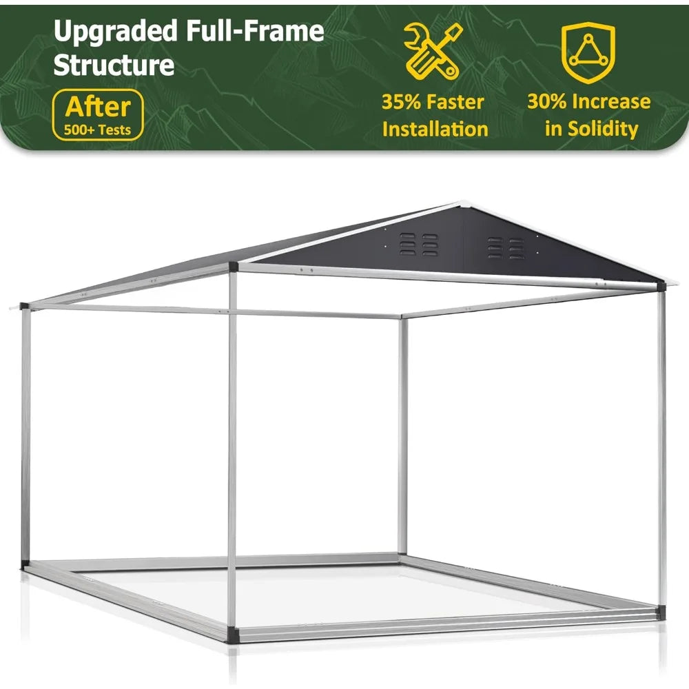 10x10 FT Outdoor Storage Shed with Lockable Doors Grey - Jimmys Supplies
