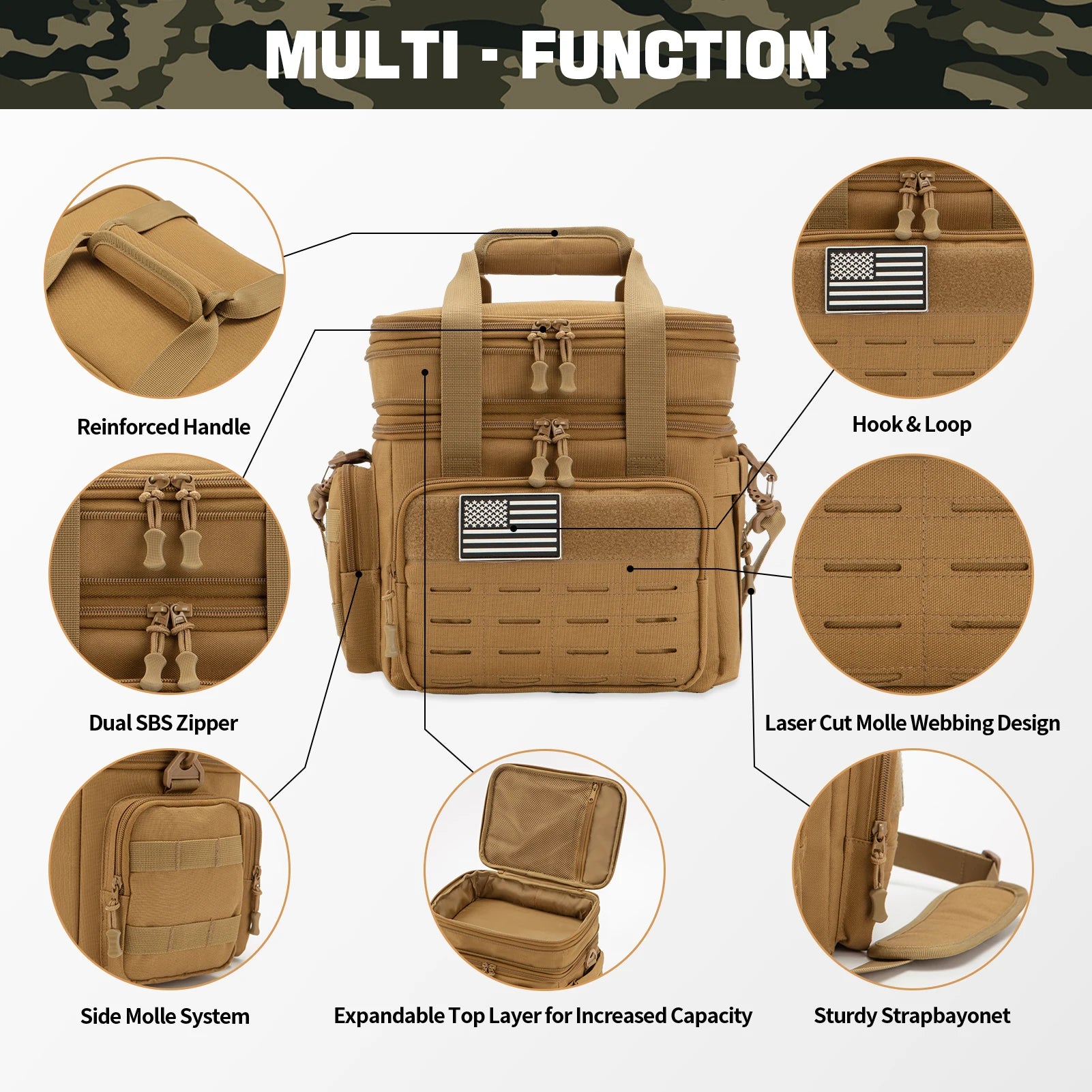 Large Capacity Men's Tactical Lunch Box Lunch Bag Insulated Cooler Bag, Leak-proof Insulated Durable Warm Lunch Box for Office, - Jimmys Supplies