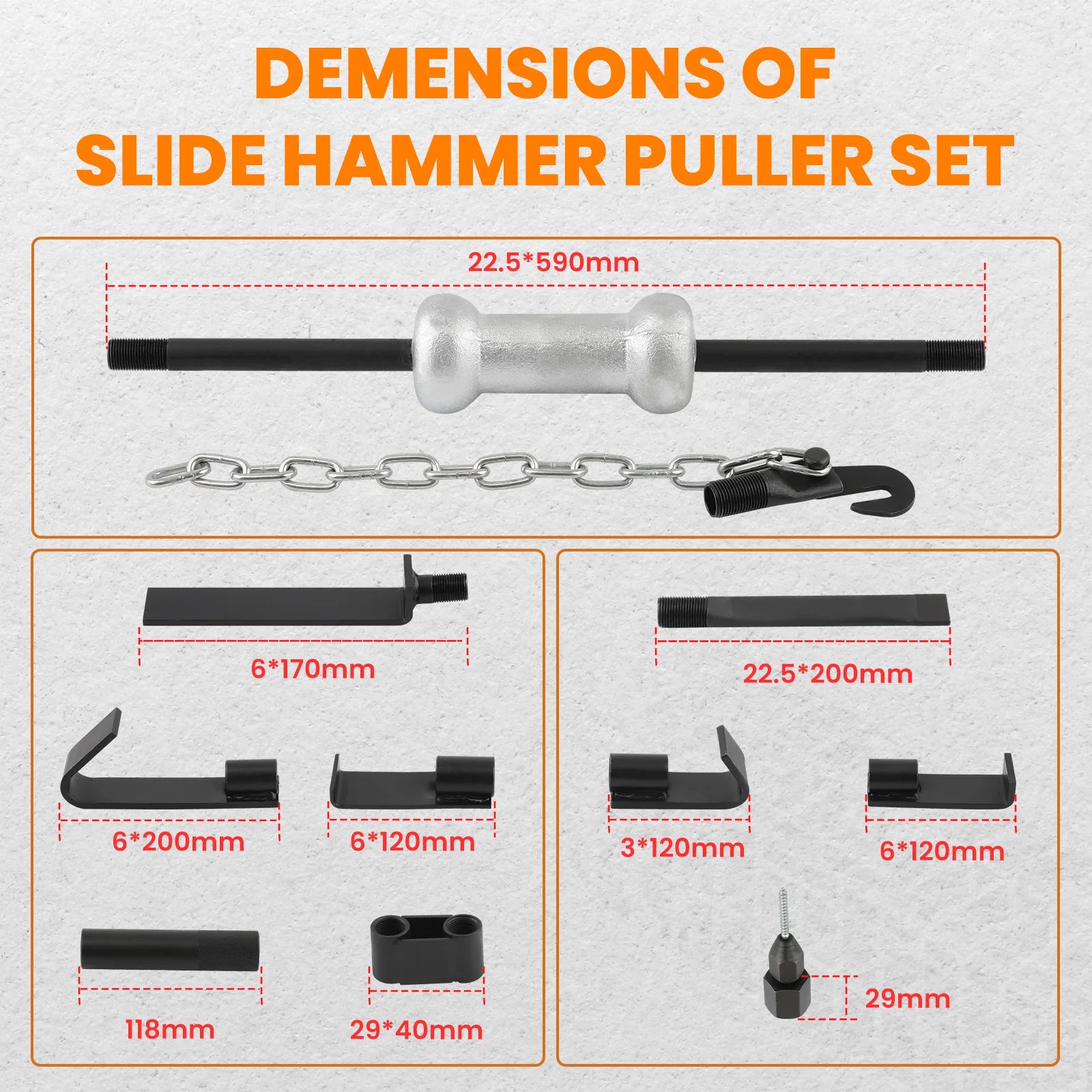 18Pcs Slide Hammer Dent Puller Auto Body Repair Kit Set - Jimmys Supplies