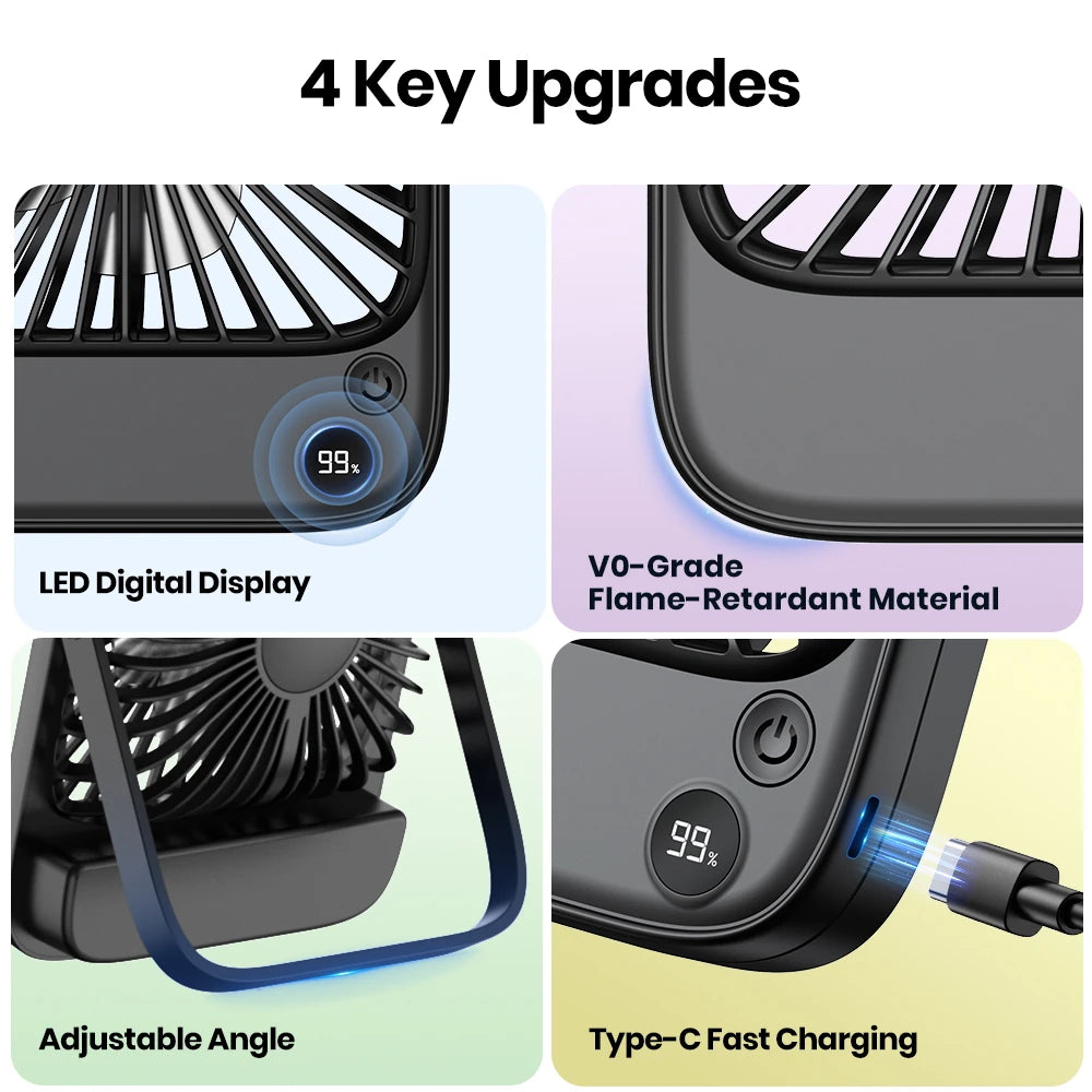 TOPK Rechargeable Portable Fan Electric Mini Fan for Home - Jimmys Supplies