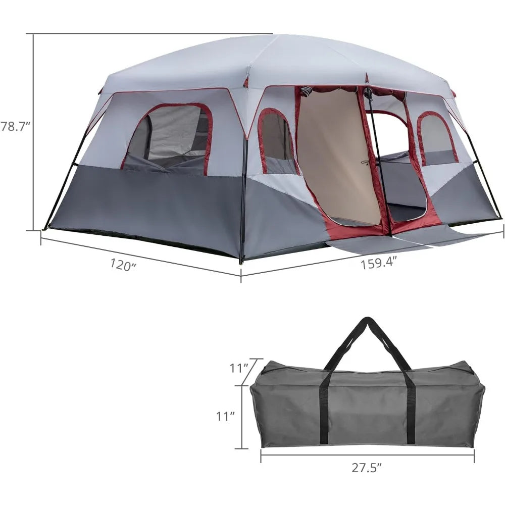 8/10 Person Camping Tent, Large Family Tent with Rainfly - Jimmys Supplies