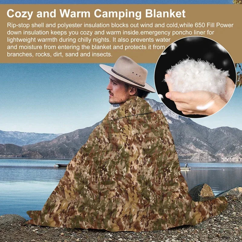 Tactical Army Poncho Liner Camouflage Water Repellent Woobie Blanket - Jimmys Supplies
