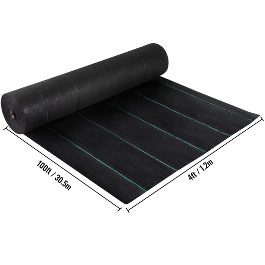 VEVOR Woven Ground Cover Weed Barrier 5.8/5oz Landscape Fabric 4'x100'/5'x250'/3'x300'/4'x300' Garden Mat Weed Control Fabric - Jimmys Supplies