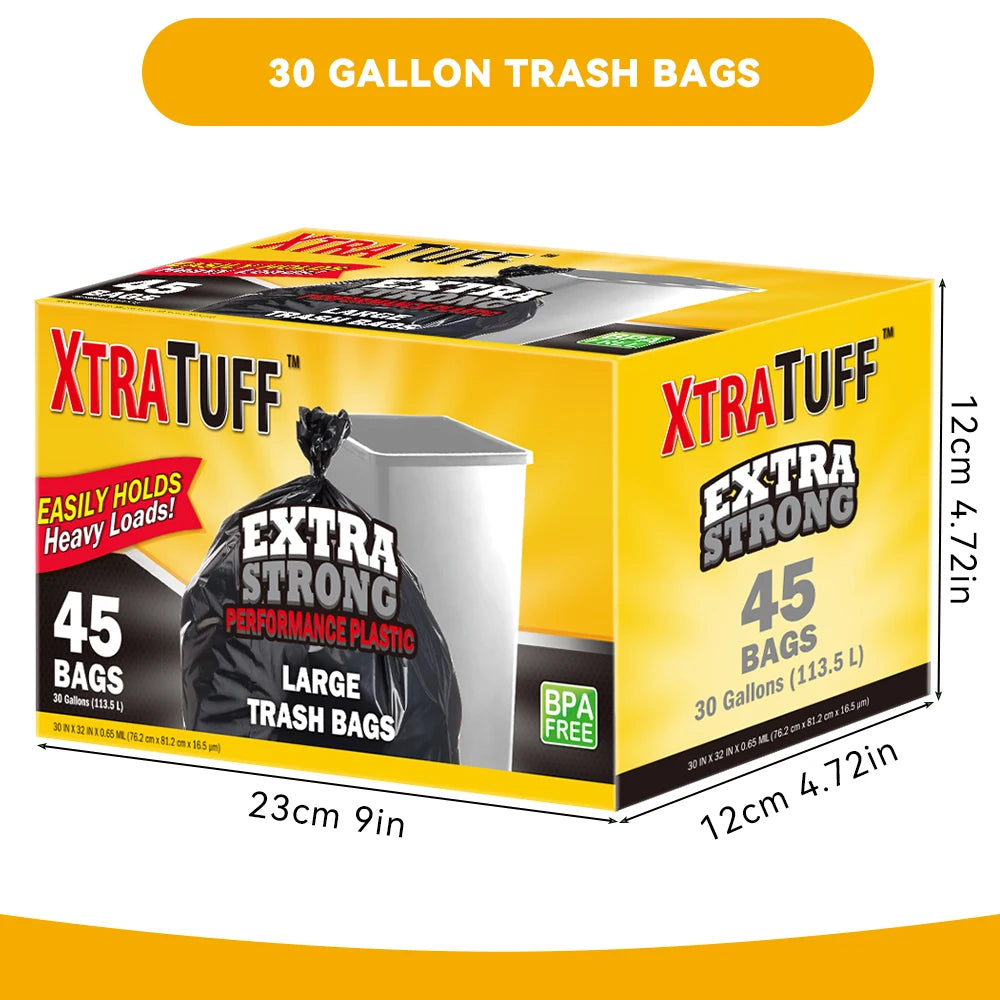 Xtratuff Trash Bags 30 Gallon Black Large 45 Count Heavy Duty - Jimmys Supplies