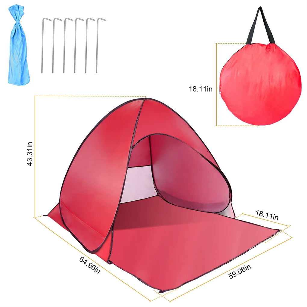 Automatic Instant Pop Up Beach Tent Lightweight Outdoor UV Protection Camping Fishing Tent Cabana Sun Shelter for 2 Person - Jimmys Supplies