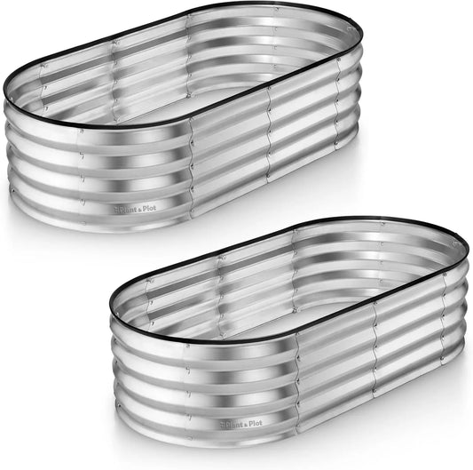 Galvanized Raised Garden Beds Outdoor // 4×2×1 ft (2-Pack) Planter Raised Beds for Gardening, Vegetables