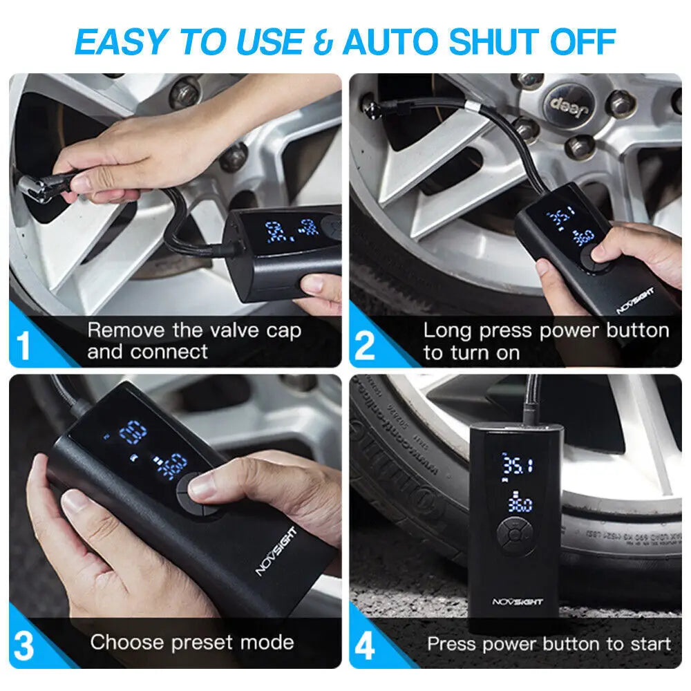 ANCEL 6000mAh Portable Car 12V Electric Inflatable Pump Handheld Wireless Compressor Tire Pump Inflators