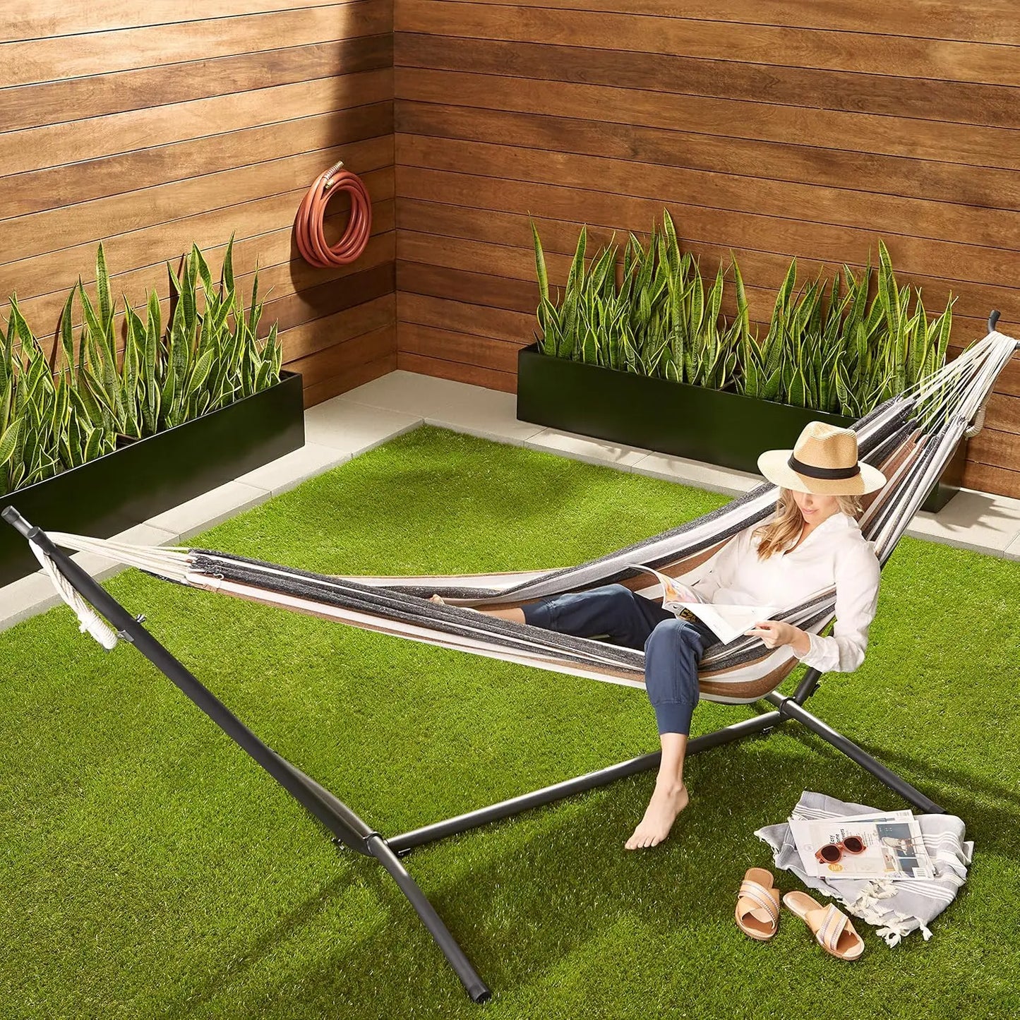 Hot Selling New Design Heavy Duty Hammock with Space Saving Steel Stand and Carrying Case with Multi Color