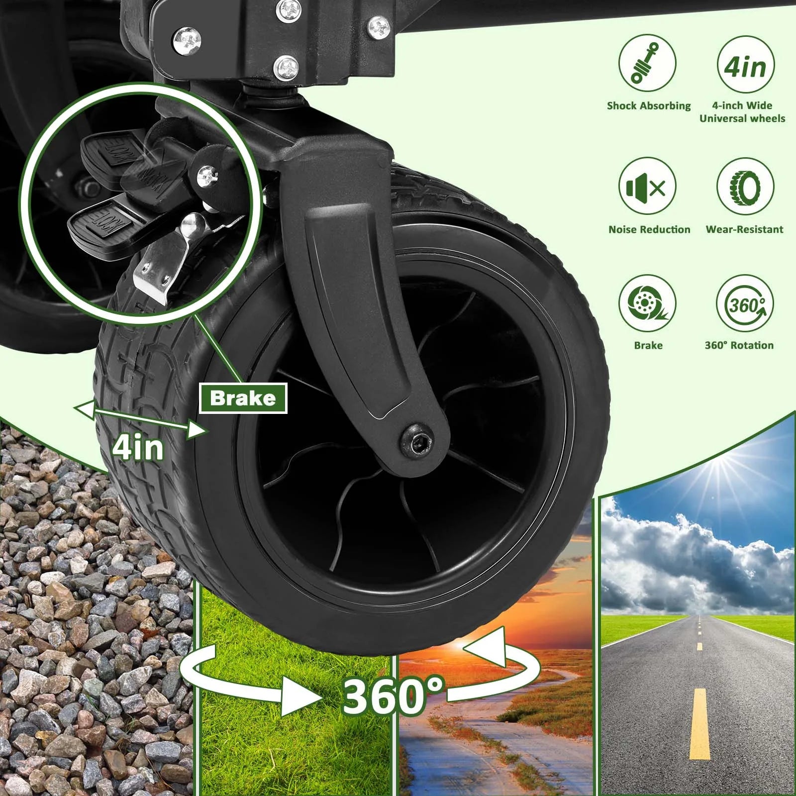 Portable Large Capacity All Terrain Foldable Utility Wagon Cart for Grocery Outdoor Beach and Gardening - Jimmys Supplies