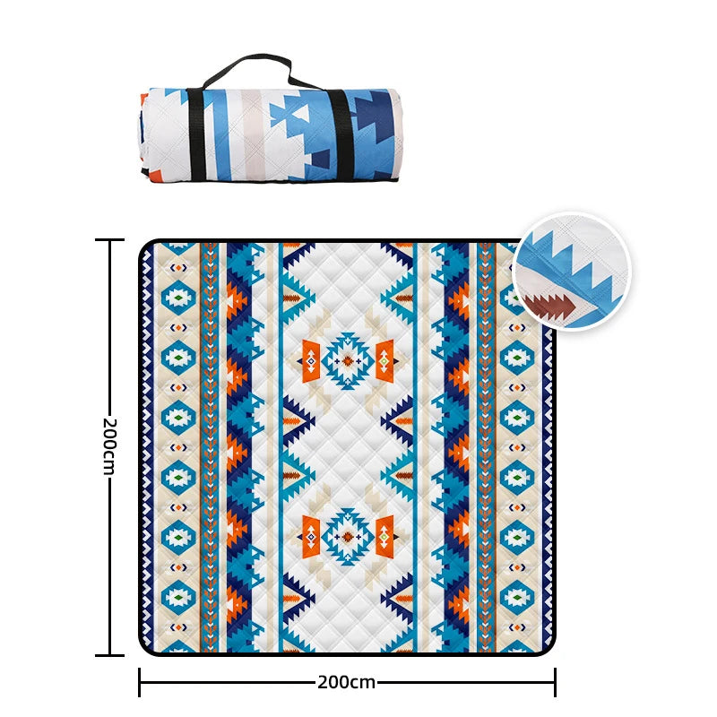 200x200CM Waterproof Picnic Blanket Large Beach Blanket Outdoor Picnic Mat Beach Mat with Carrying Handle for Travel Camping