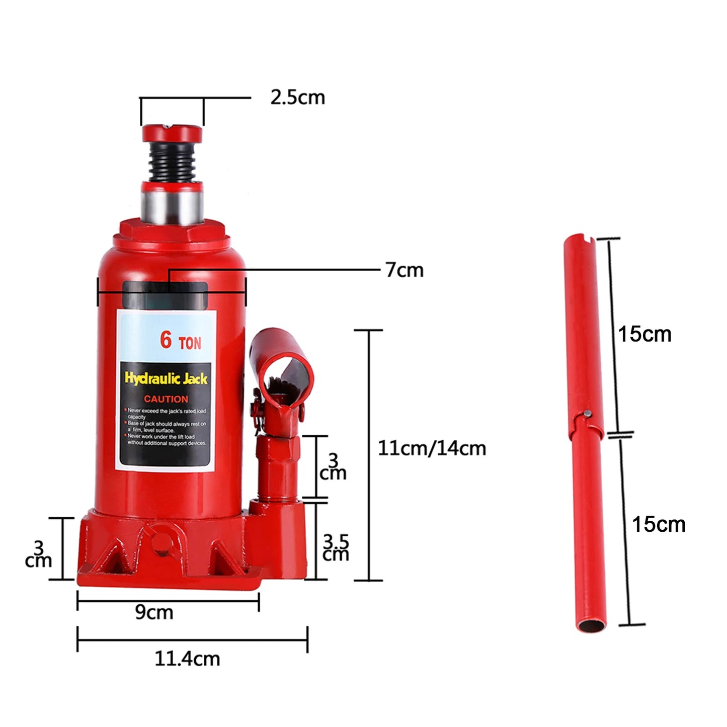 6Ton Car Jack Heavy Duty Hydraulic Bottle Jack - Jimmys Supplies
