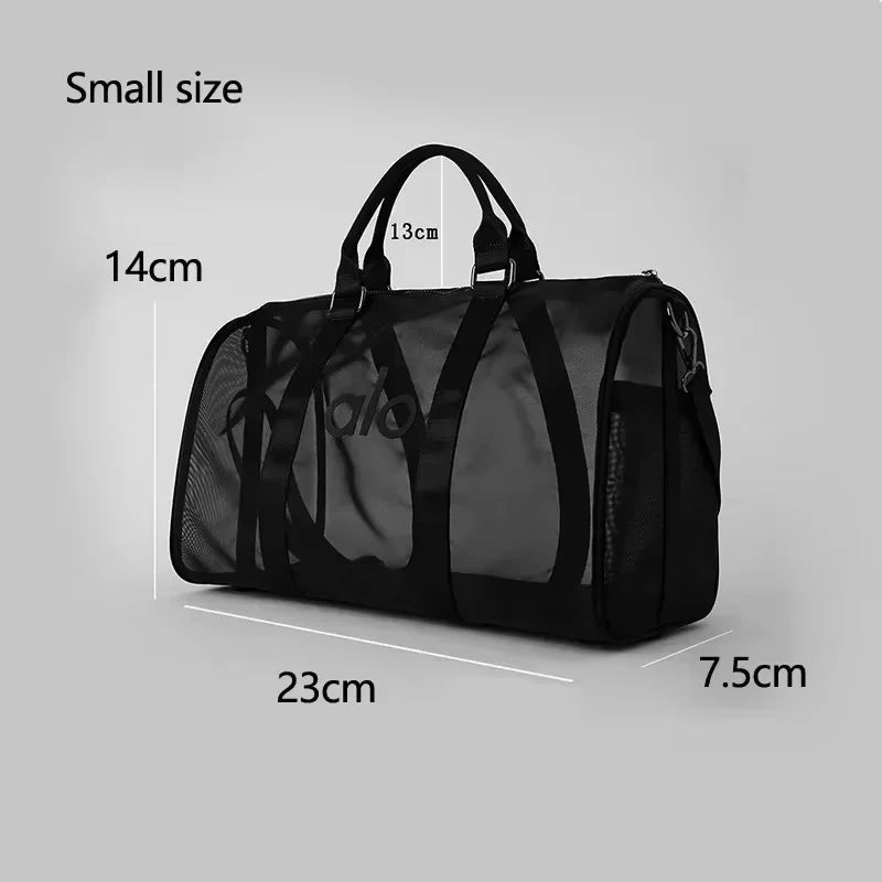 AL Women's Mini Sheer Duffle Trend Luxury Genuine Mesh Surface Shoulder Bag New Zipper Handheld Crossbody Small Bag - Jimmys Supplies
