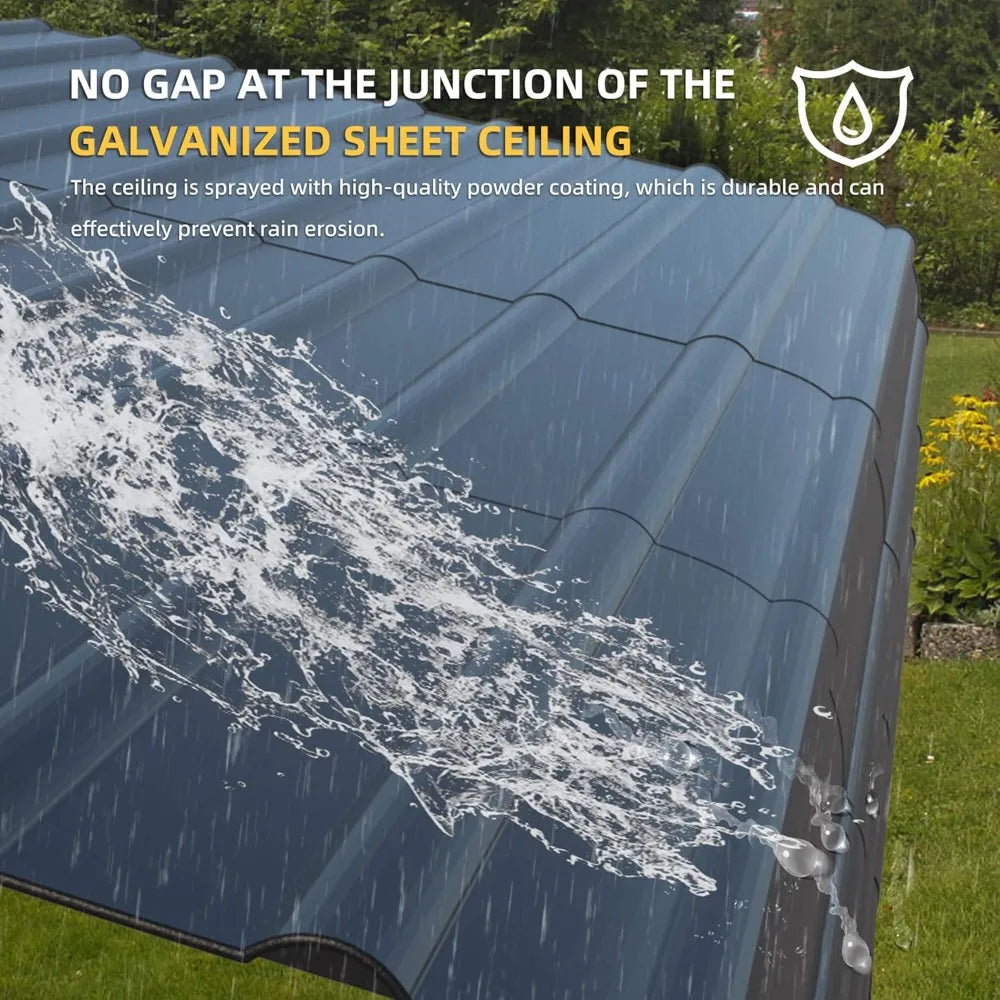 12 X 20 FT Carport with Galvanized Metal Roof and Frame Easy Assembly Car Shed with Enhanced Base Expanding Garage Space - Jimmys Supplies