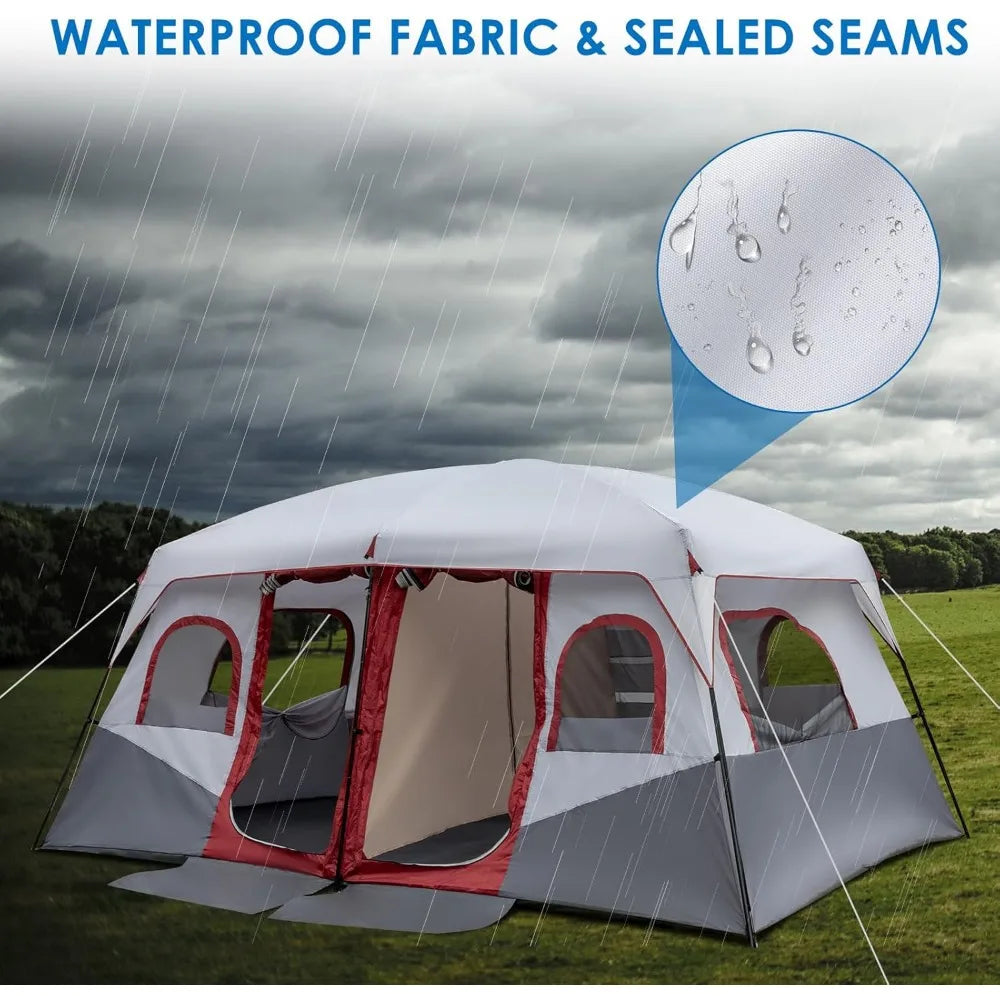 8/10 Person Camping Tent, Large Family Tent with Rainfly - Jimmys Supplies