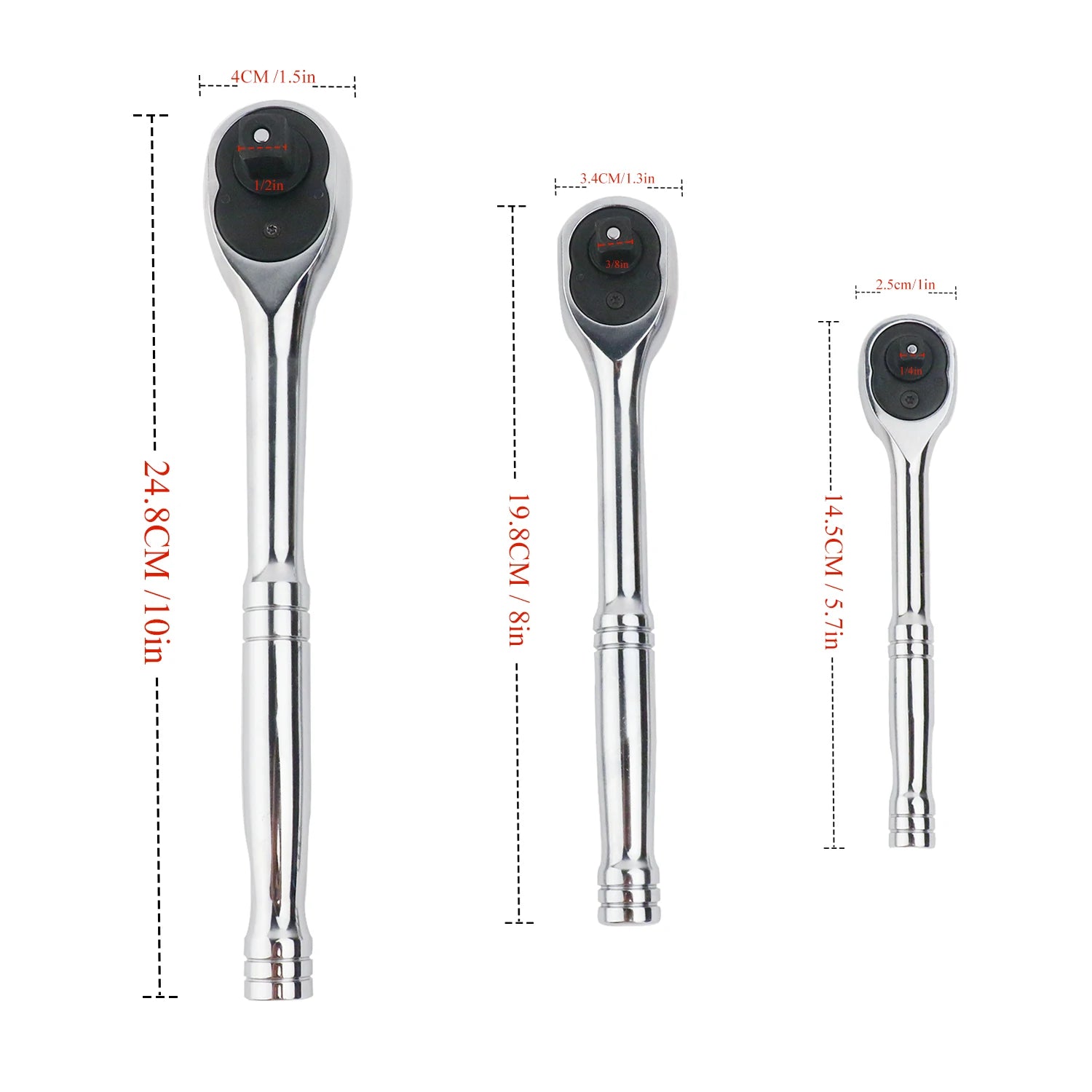 100T 1/4 3/8 1/2 100 Teeth Quick Rachet Socket Wrench - Jimmys Supplies