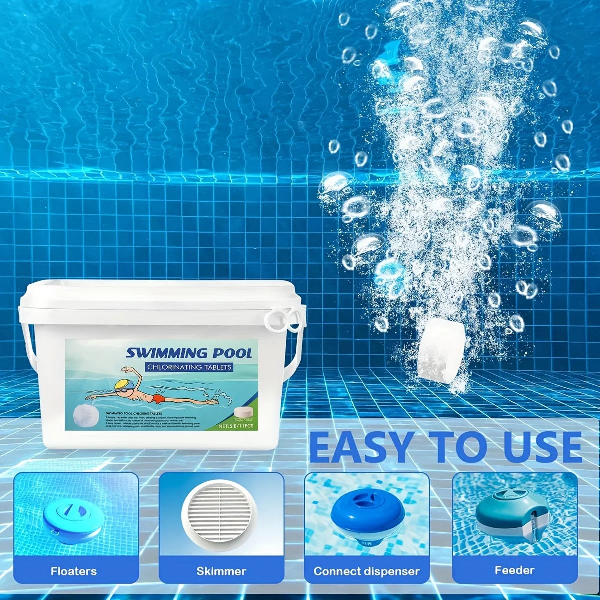 3 Inch 40Lbs Pool Chlorine Tablets for Hot Tubs and Spas - Jimmys Supplies