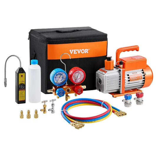 4.5 CFM HVAC Single Stage Rotary Vane Vacuum Pump and Manifold Gauge Kit - Jimmys Supplies