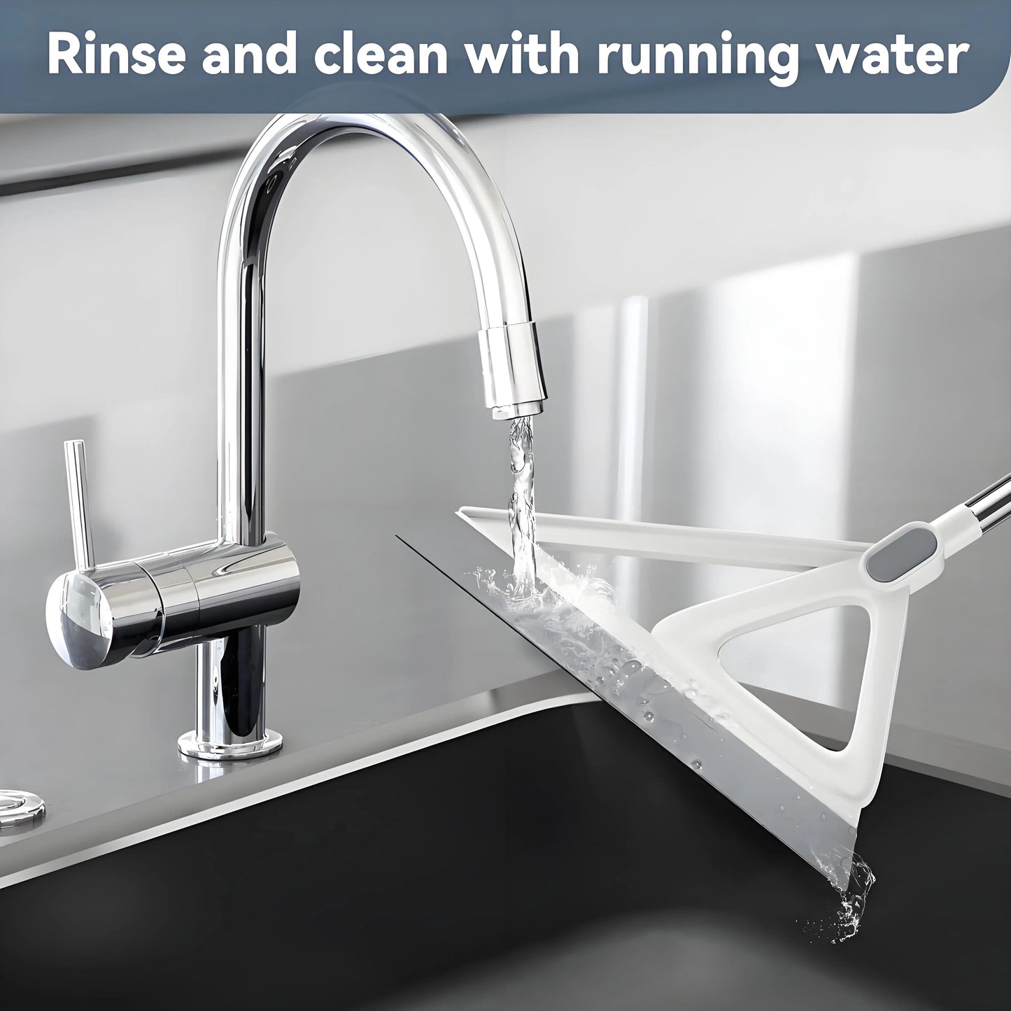 Magic Silicone Squeegee Broom | 2-in-1 Floor & Glass Cleaner | Quick-Dry Streak-Free for Bathroom Kitchen Floors