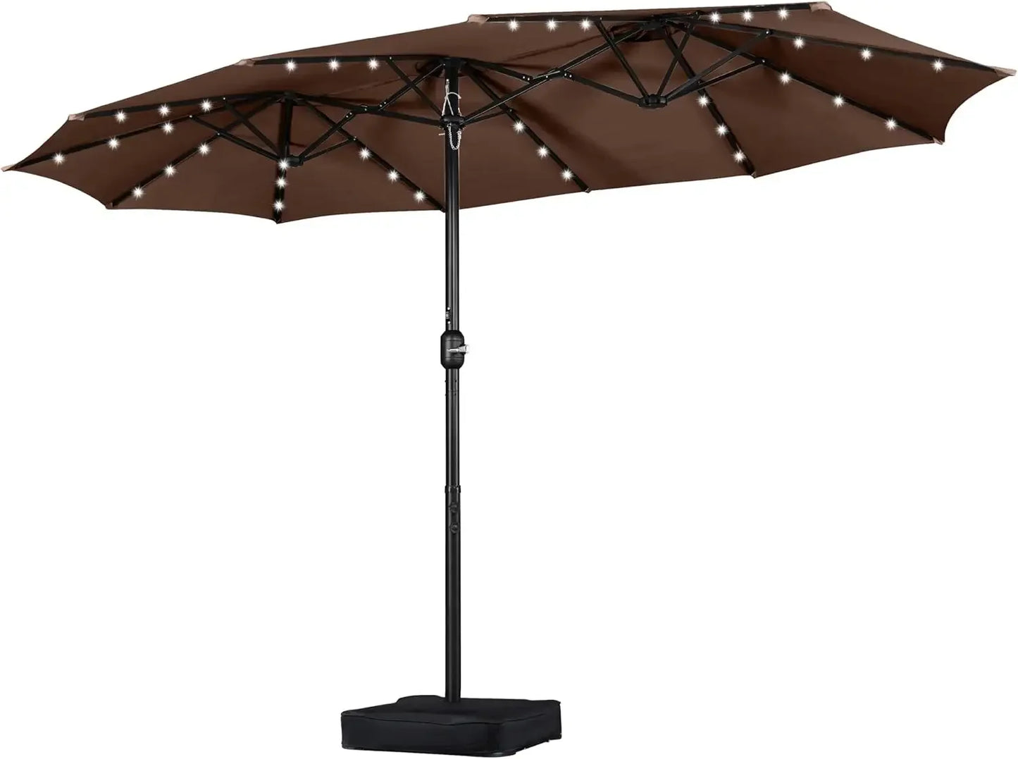 Customizable 15 ft Large Patio with Solar LED, Double-Sided Rectangle  Outdoor Market Umbrellas