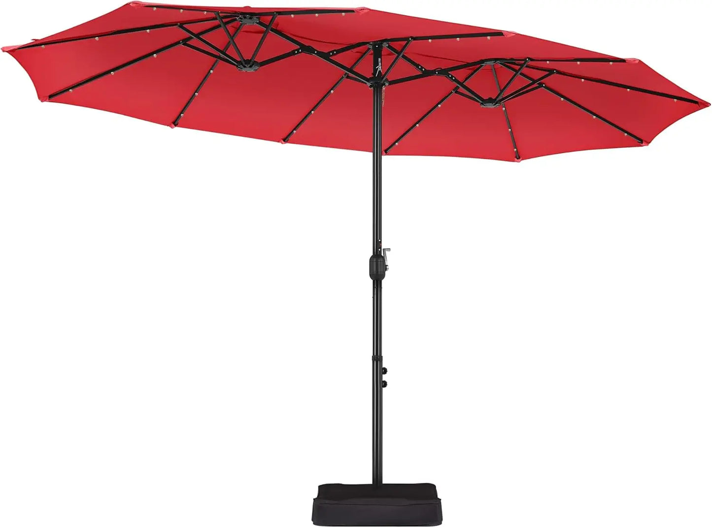 Customizable 15 ft Large Patio with Solar LED, Double-Sided Rectangle  Outdoor Market Umbrellas