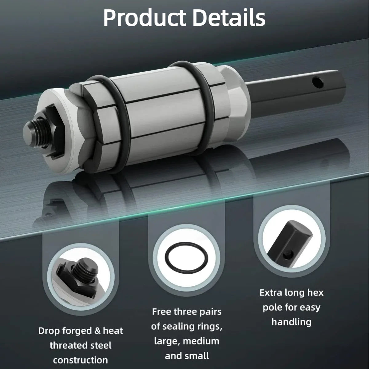 3-Piece Exhaust Pipe Expansion Tool Set 1/18'' to 3-1/2'' Tail Pipe Expander Silencer Expansion Tool Set Suitable for Most Vehicles and Trucks