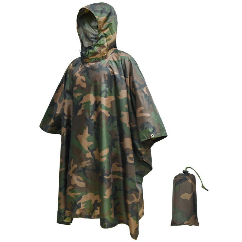 Man Military Impermeable Zipper Camo Raincoat Waterproof Rain Coat Men Raincoat Women Awning Tent Rain Motorcycle Rain Poncho