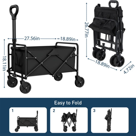 Foldable Garden Wagon Cart Portable Camping Trolley ,Outdoor Multi-function Foldable Carts Wagon for Beach or Shopping Utility - Jimmys Supplies