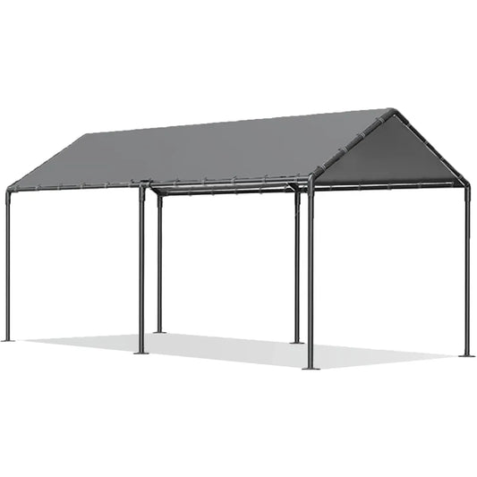 10x20 Heavy Duty, Metal Carport Waterproof Carports Garage Tent with 6 Steel Stakes Outdoor for Car Tuck Boat SUV Party - Jimmys Supplies
