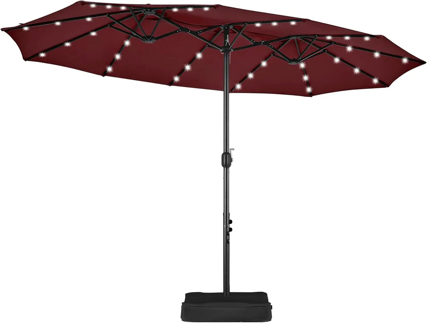 Customizable 15 ft Large Patio with Solar LED, Double-Sided Rectangle  Outdoor Market Umbrellas