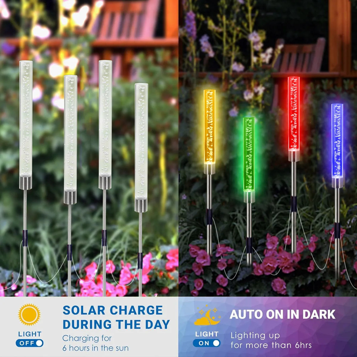 Solar Outdoor Light 4Pc Led Solar Powered Lawn Light - Jimmys Supplies