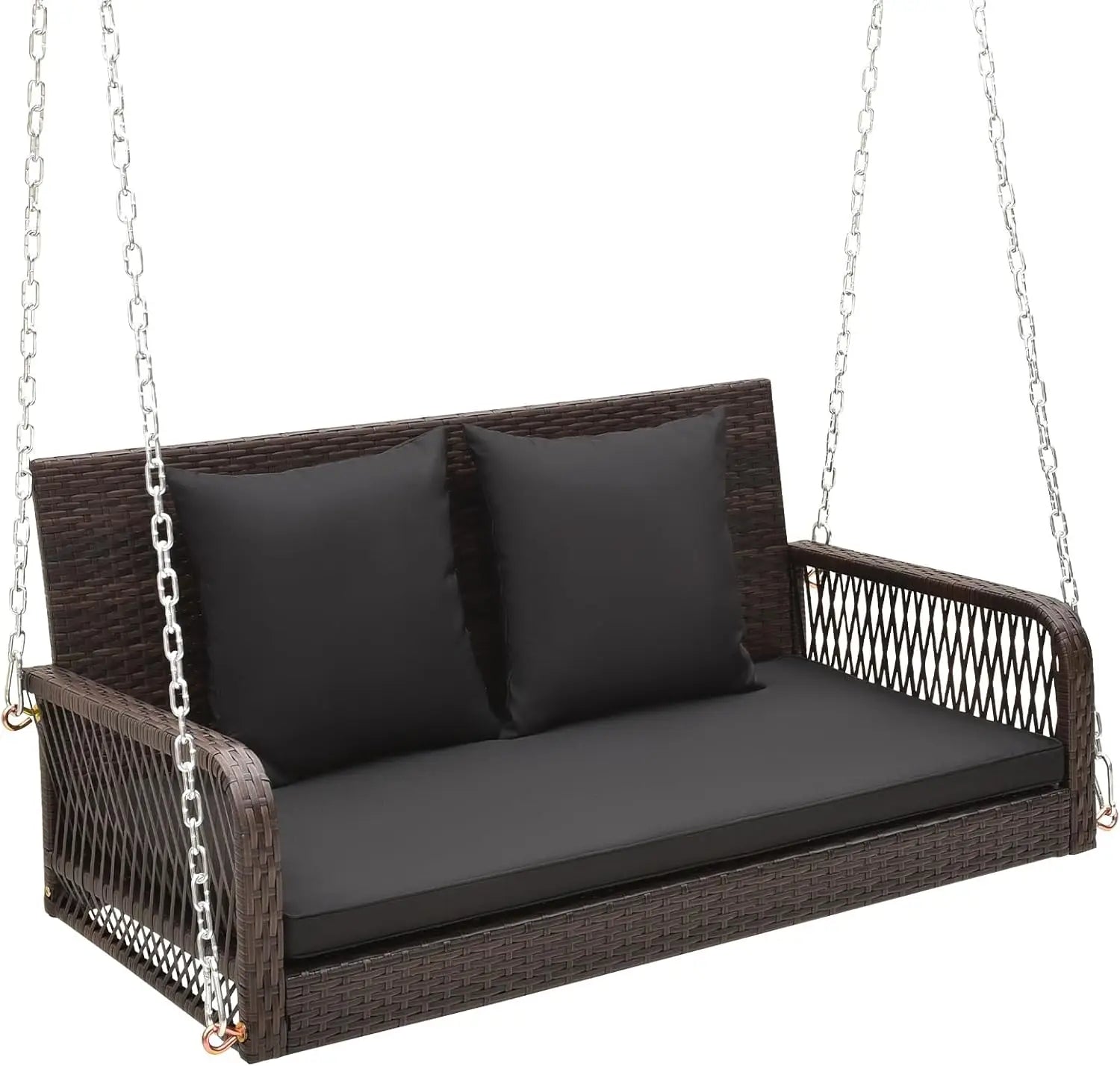 Wicker Outdoor Porch Swing 800 LBS Capacity 2-Seater - Jimmys Supplies