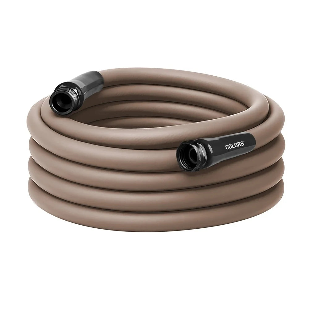 Premium Garden Hose 5/8in x 50ft Flexible Hybrid Polymer Abrasion Resistant Crush Proof Fittings Leak Free Connection Outdoor