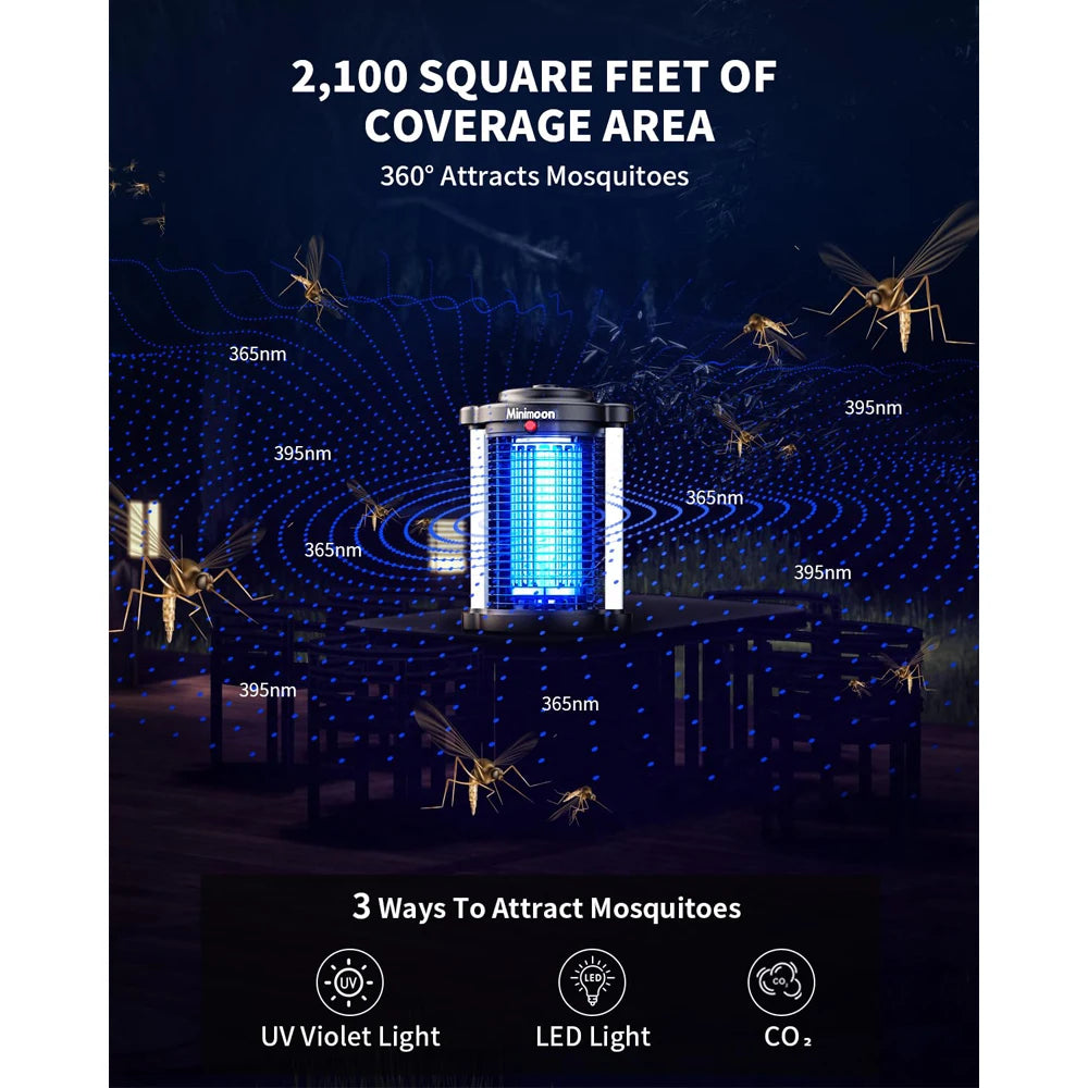 Minimoon Bug Zapper Outdoor Mosquito Zapper with Dual LED - Jimmys Supplies