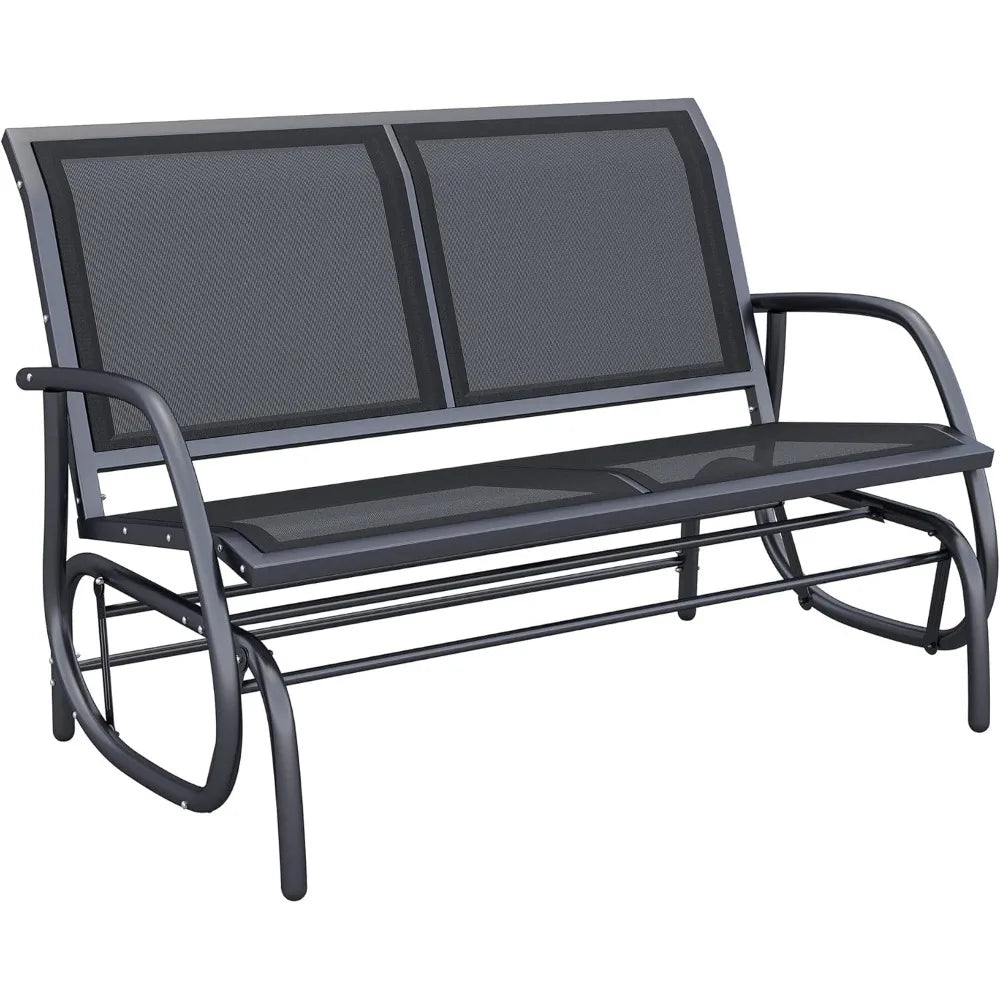 Outdoor Glider Bench, Patio Double Swing Rocking Chair Loveseat - Jimmys Supplies