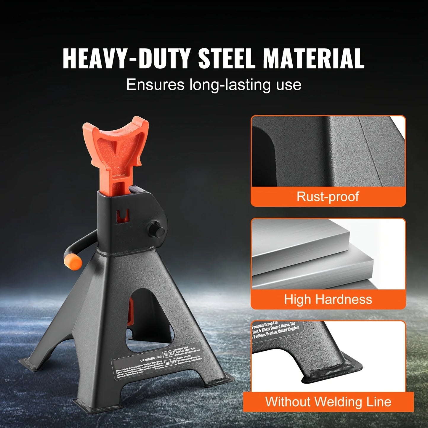3 Ton Heavy Duty Double Locking Car Jack Stands - Jimmys Supplies