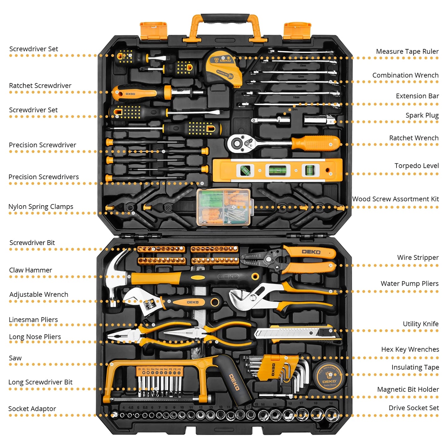 DEKO 228Pcs Socket Wrench Auto Repair Tool Combination Set - Jimmys Supplies