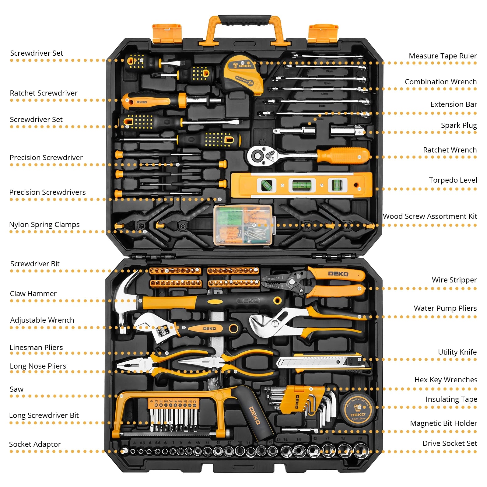 DEKO 228Pcs Socket Wrench Auto Repair Tool Combination Set - Jimmys Supplies