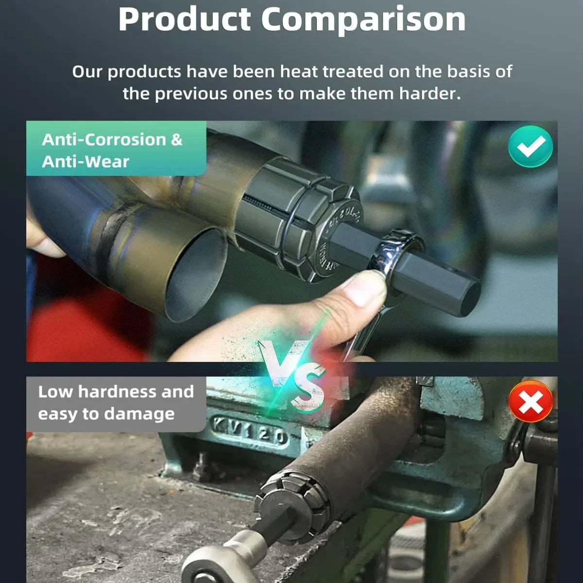 3-Piece Exhaust Pipe Expansion Tool Set 1/18'' to 3-1/2'' Tail Pipe Expander Silencer Expansion Tool Set Suitable for Most Vehicles and Trucks