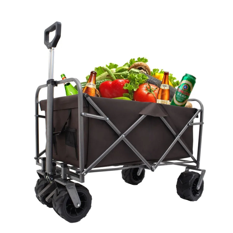 Outdoor Garden Park Utility kids wagon portable beach trolley cart camping foldable with big wheels folding wagon - Jimmys Supplies