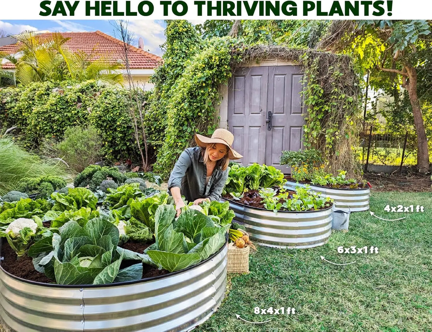 Galvanized Raised Garden Beds Outdoor // 4×2×1 ft (2-Pack) Planter Raised Beds for Gardening, Vegetables